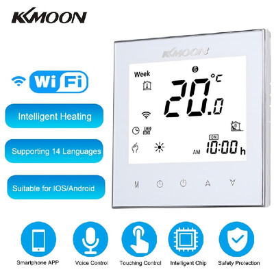 

KKmoon Digital Water Heating Thermostat with WiFi Connection & Voice Control Energy Saving AC 95-240V 5A Touching Screen LCD Displ