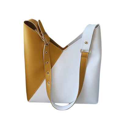 

Fashion Women Color Block Faux Leather Bucket Crossbody Shoulder Bag Clutches