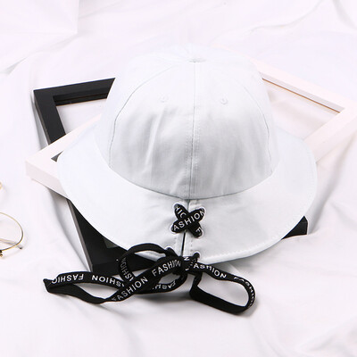 

Stylish Korean version of the letter long belt edgy fisherman hat men&women summer hundred hip-hop foldable basin hat sun hat