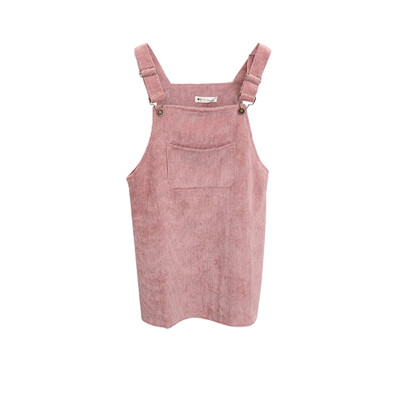 

Oioninos Harajuku Style College Wind Restoring Ancient Ways Corduroy Suspenders Big Pocket Straight Vest Dress