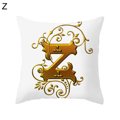 

Golden Alphabet Printed Pattern Pillow Case Cushion Cover Home Sofa Car Decor