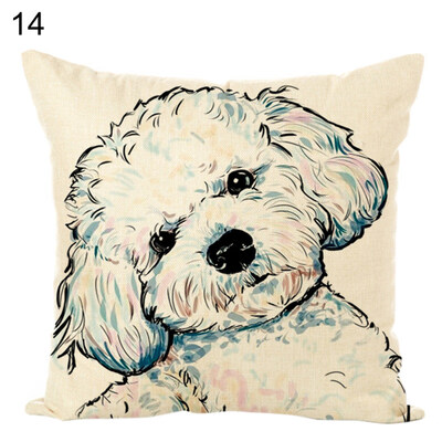 

45x45cm Colored Painting Dog Throw Pillow Case Cushion Cover Sofa Bed Decor