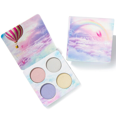 

HANDAIYAN Four Colors Pressed Highlighter Powder Makeup Eye Shadow Palette Contour Corrector Bronzer Highlight Glow Shimmer Cosmet