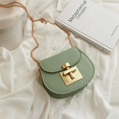 

Advanced sense bag Western style handbags new 2019 fashion chain shoulder slung lock mini saddle bag