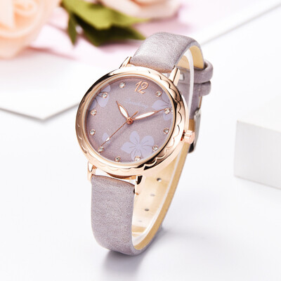 

RM Fashion Simple And Simple Leisure Flower Scale Leather With Strap Ladies Watch