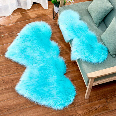 

Fluffy Wool Sheepskin Mat Sofa Bedroom Washable Rug Floor Carpet Blanket Rugs