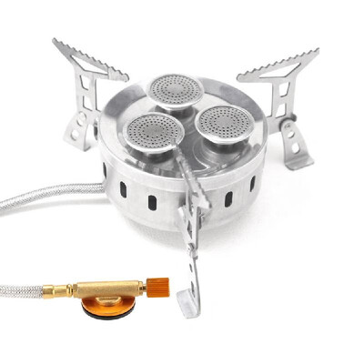 

Outdoor Camping 3-burner Gas Stove Portable Foldable Stainless Steel Cooking Stove Furnace for Backpacking Hiking Picnic