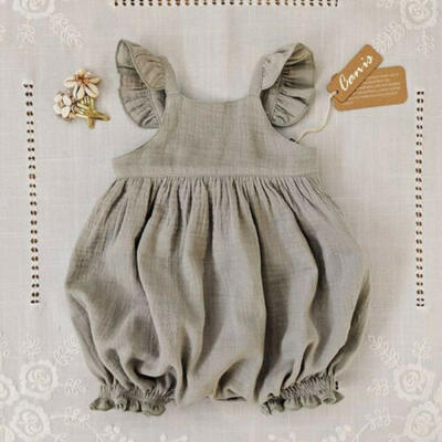 

Newborn Baby Girls Cotton Linen Romper Bodysuit Jumpsuit Outfit Playsuit Clothes
