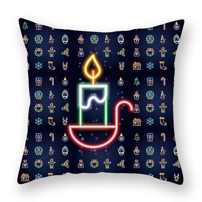 

18X18 New Christmas Cushion Cover Neon Peach Skin Decorative Pillow Cover Sofa Pillowcase