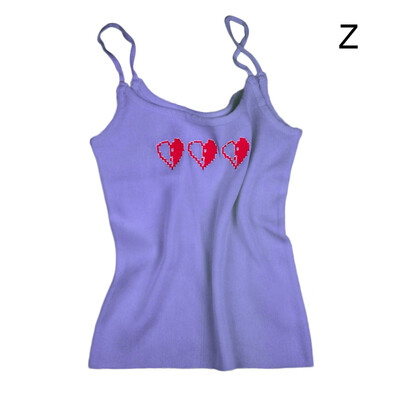 

Fashion Wild Love Embroidered Camisole Slim Self-cultivation Camisole Female Knit Bottoming Camisole