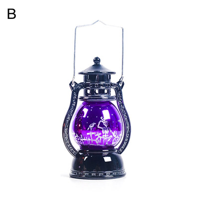 

Vintage Witch Bat Print LED Lantern Light Lamp Parties Hanging Halloween Decor