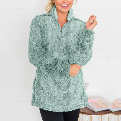 

Tailored Women Fashion Autumn Winter Warm Plush Long-sleeved Jacket Coat