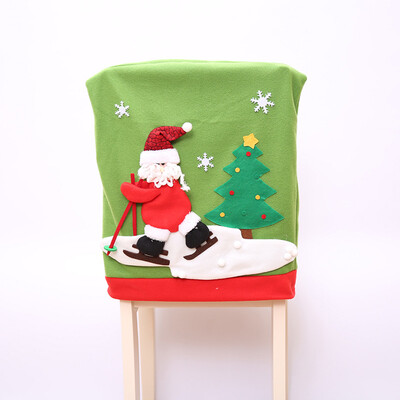 

Christmas Chair Cover Santa Claus Snowman Decorations For Home Chair Back Cover