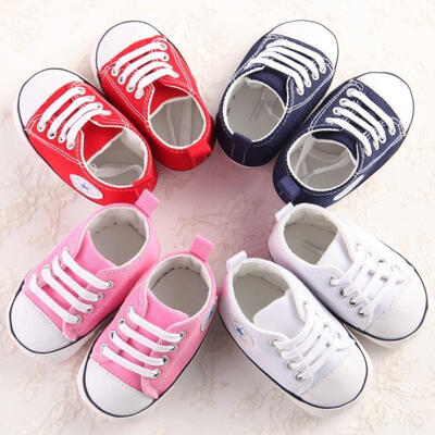

0-18M Baby Shoes Boy Girl Newborn Soft Soles Canvas Crib Soft Sole Shoe Sneakers