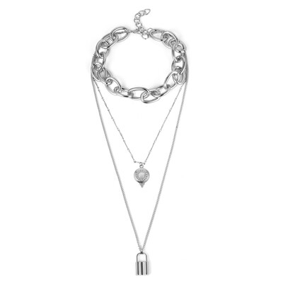 

HHYDE Punk Multi Layered Pearl Choker Necklace Collar Statement Virgin Mary Coin Crystal Pendant Necklace Women Jewelry Bijoux