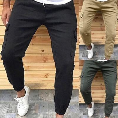 

Men´s Slim Fit Urban Straight Leg Trousers Casual Pencil Jogger Cargo Pants