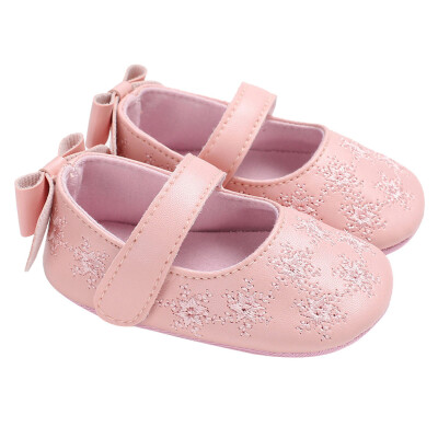 

Baby Infant Kids Girl Bow Leather Soft Sole Crib Toddler Newborn Shoes