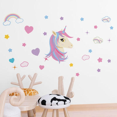 

Fairy Unicorn Rainbow Art Wall Decal Removable Bedroom Sticker Girl Room Decor Wall Sticker