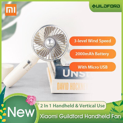 

Xiaomi Mijia Guildford Handheld Fan 2 In 1 Mini Retro Desk Portable Fan USB Rechargeable Air Cooler 3 Speed Fan 2000mAh