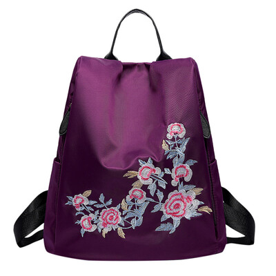 

Tailored Fashion Ladies Oxford Waterproof Embroidered Large Capacity Backpack Handbag