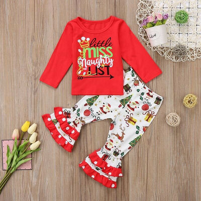 

Christmas Child Baby Christmas Long Sleeve Letter Tops Pants Outfit Set Clothes