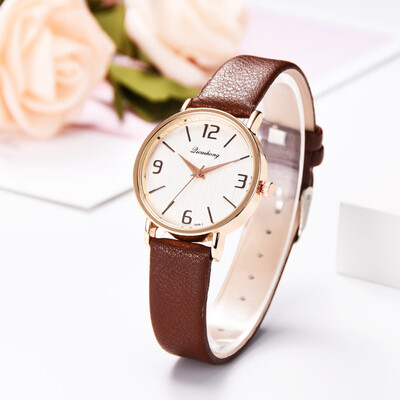

RM Simple And Stylish Casual Multi-Color Dial Leather Strap Ladies Quartz Watch