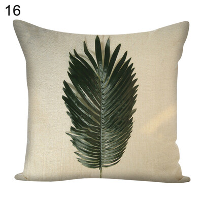 

45x45cm Green Leaf Square Throw Pillow Case Cushion Cover Sofa Bed Car Decor