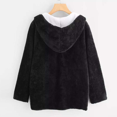 

Toponeto Women Casual Drop Shoulder Dual Pocket Hooded Coat Blouse Outwear