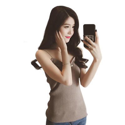 

Striped Casual Women Sleeveless Chic Sexy Slim Fit Summer V-Neck Strap Vest