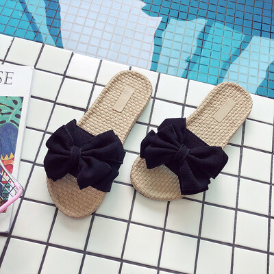 

2019 new summer slippers out net red drag female fashion beach shoes bow beach wear sandals
