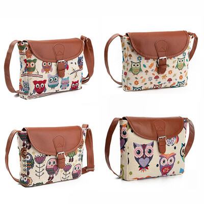 

Lovely Owl Embroidery Women Canvas Shoulder Bag 4 Types