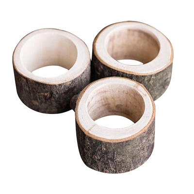 

Rustic Wooden Napkin Ring Wedding Party Napkin Holder Table Decoration Gift
