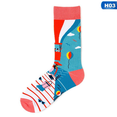 

2019 Mens Women Socks Couple socks Funny Creative illustration Socks Mid tube socks