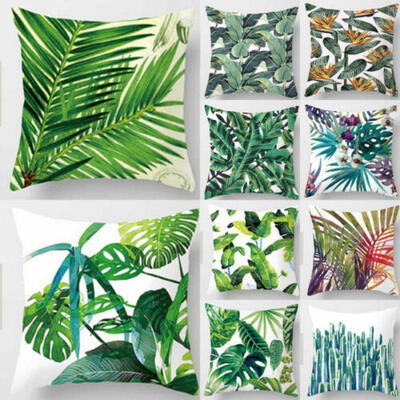 

New Leaf Cotton Linen Cushion Cover Throw Pillow Case Sofa Home Decoration 18