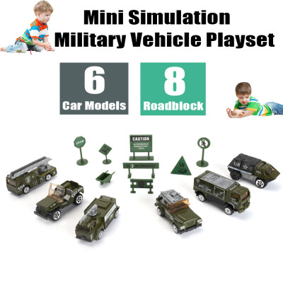 

Mini Simulation Military Vehicle Playset Cars Model Alloy Army Tank with Accessories