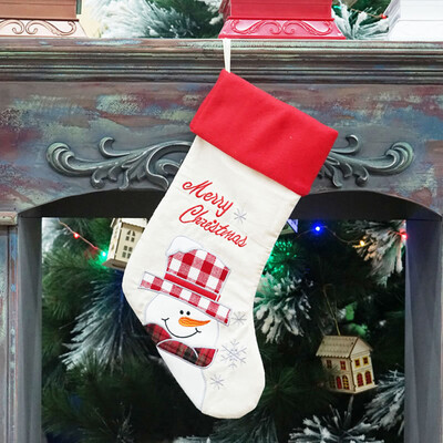 

Toponeto Happy New Year Christmas Stocking Sock Candy Gift Bag Xmas Tree Hanging Ornament