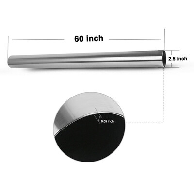 

25" Inlet Outlet 5ft Long Diesel Straight Exhaust Pipes DIY Round Tube SS