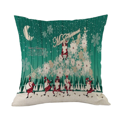 

Tailored Happy Christmas Pillow Cases Linen Sofa Cushion Cover Home Decor Pillow Core