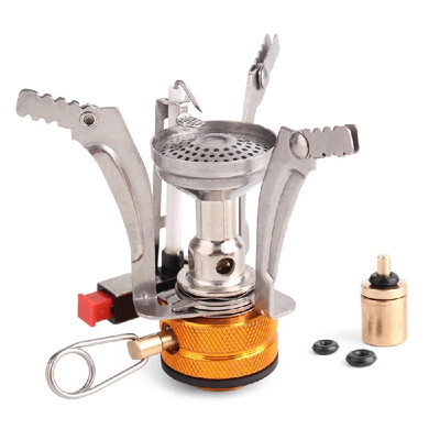 

Super Lightweight Stove Outdoor Cooking Burner Folding Camping Gas Stove with Flat Canister Adapter&Refill Adapter