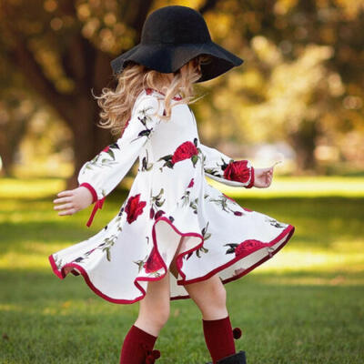

Kids Baby Girls Dress Lace Floral Party Dress Short Sleeve Solid Dress Clothes