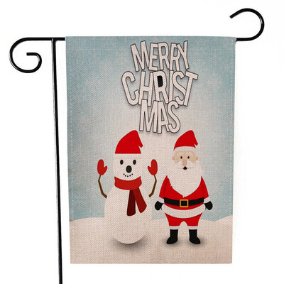 

Christmas Winter Garden Flag Santa Claus Snowman Indoor Outdoor Home Decor Flags Happy Festival Household Hanging Flag