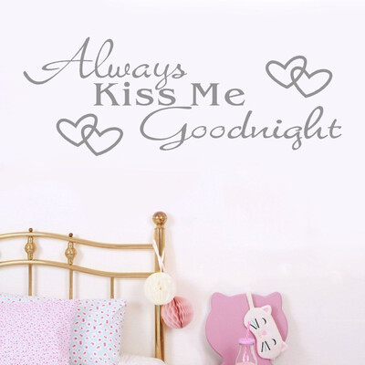 

Toponeto Always Kiss Me Goodnight Home Decor Wall Sticker Decal Bedroom Vinyl Art Mural