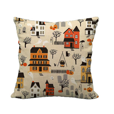 

Halloween Print Cushion Cover Linen Pillow Case Sofa Home Decor Popular