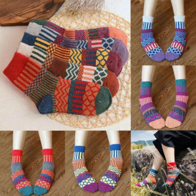 

5 Pairs Womens Wool Cashmere Thick Sock Soft Warm Casual Sports Winter Socks Lot