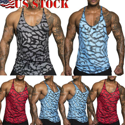 

Gym Men Bodybuilding Tank Top Muscle Stringer Athletic Fittness Shirt Clothes