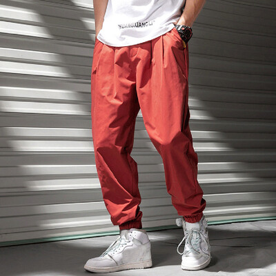 

Tailored Mens Casual Fashion Hallen Loose Pure Color Outdoors Sports Overalls Long Pants