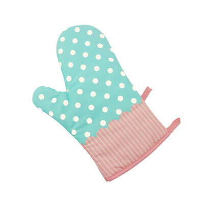 

Kitchen Dotted Oven Mitts Multi-functional Baking BBQ Heat insulation Gloves Non-slip Pot Holder Kitchen Cotton Glove 1 Piece