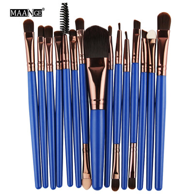 

Toponeto 15pcsset Makeup Brush Set tools Make-up Toiletry Kit Wool Make Up Brush Set