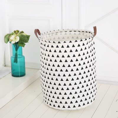 

Gobestart Cotton Linen Waterproof PE Coating Storage Basket Sundries Storage Box