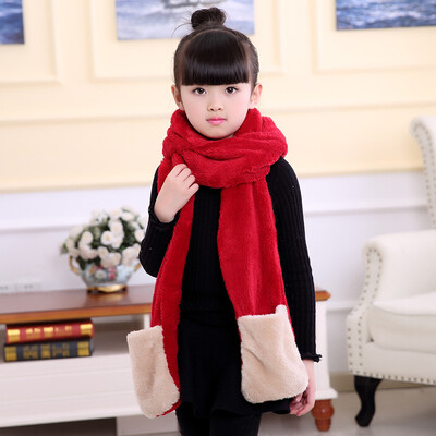 

Korean childrens autumn&winter new plush multi-function cartoon embroidery scarf men&women baby thick warm hat around